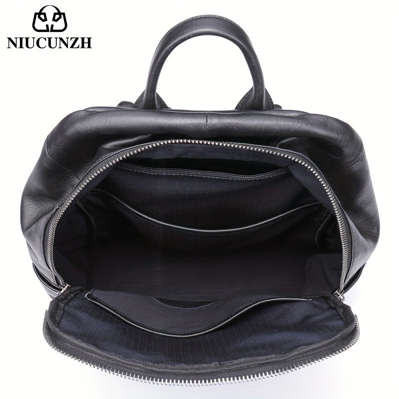 NIUCUNZH Mens Top Layer Cowhide Backpack  Durable, Spacious, and Ideal for Travel and Commuting