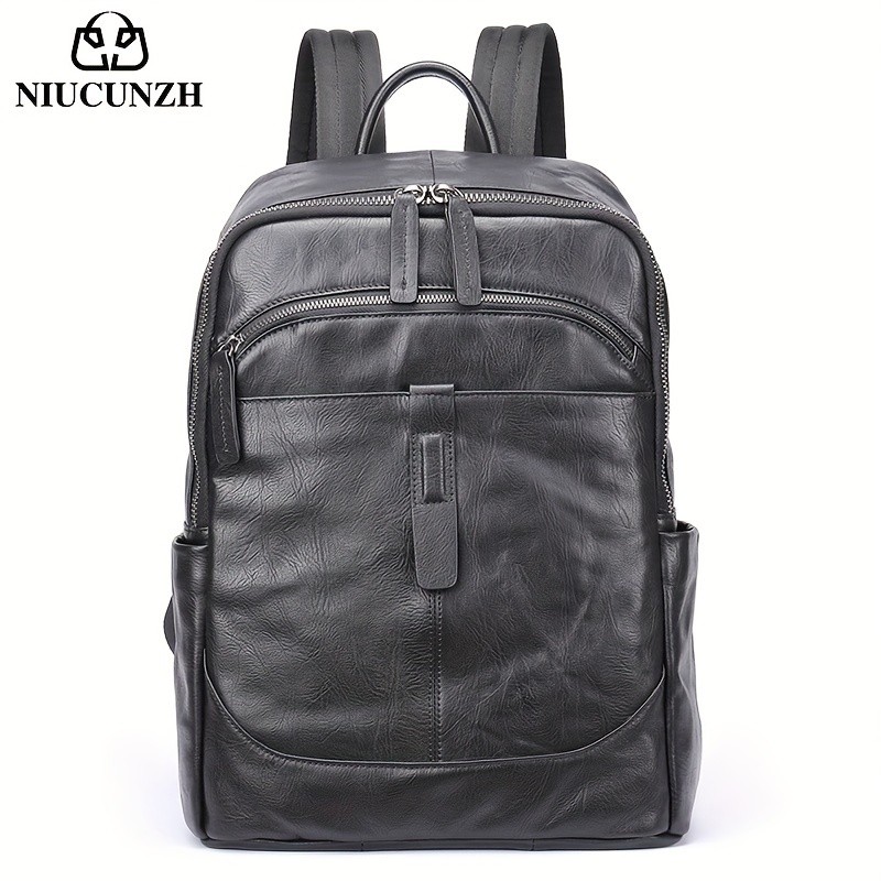 NIUCUNZH Mens Top Layer Cowhide Backpack Durable, Spacious, and Ideal for Travel and Commuting