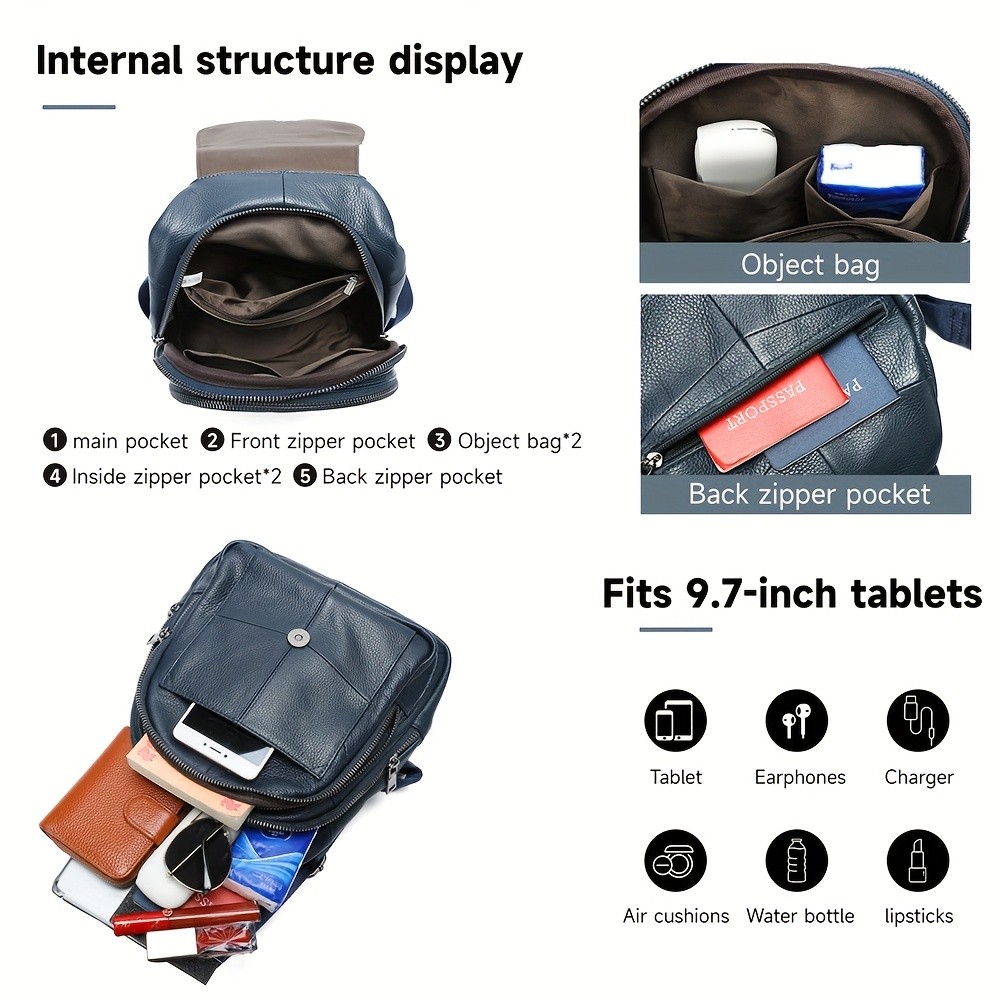 NIUCUNZH Genuine Leather Women's Backpack  Stylish, Durable, and Perfect for Travel Essentials