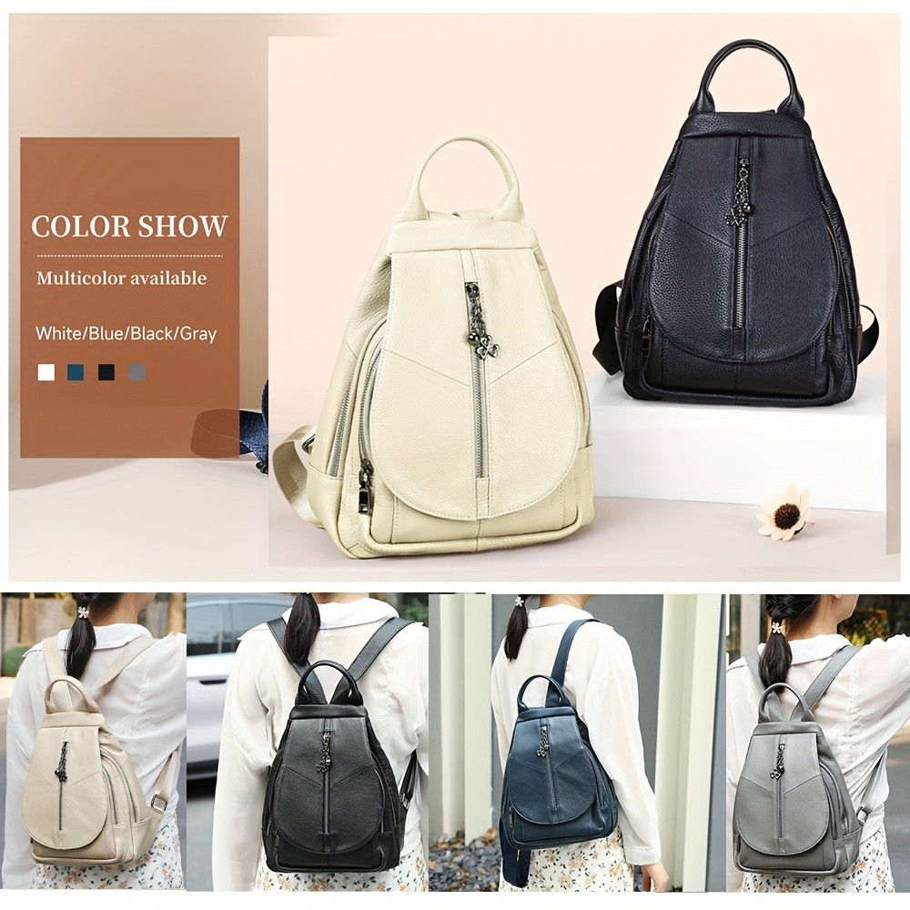 NIUCUNZH Genuine Leather Women's Backpack  Stylish, Durable, and Perfect for Travel Essentials