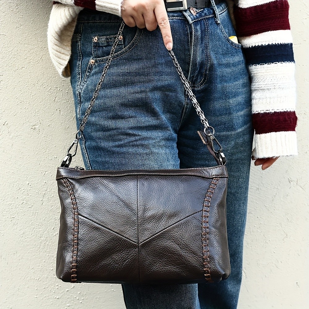 NIUCUNZH Genuine Leather Crossbody Bag for Men & Women Stylish, Durable, and Perfect for Daily Use and Commuting