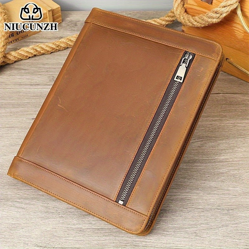 NIUCUNZH Men's Cowhide Clutch Bag  Elegant, Durable, and Perfect for Business and Storage