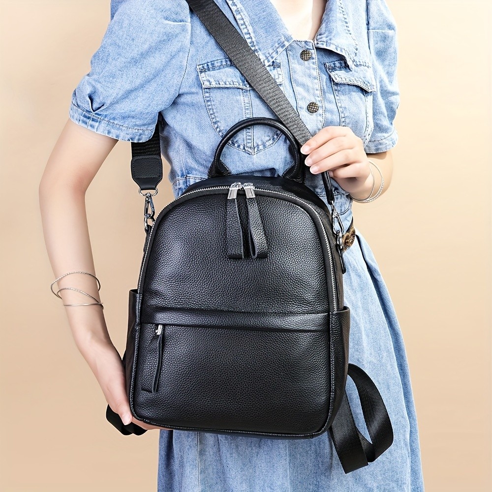 NIUCUNZH Womens Genuine Leather Backpack  Stylish, Spacious, and Perfect for Travel, School, and Commuting