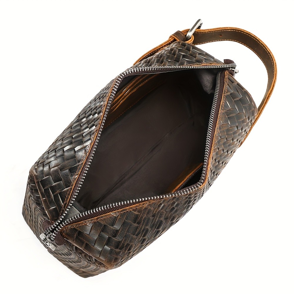 NIUCUNZH Mens Genuine Leather Woven Tote Bag  Stylish, Durable, and Ideal for Daily Commute and Travel