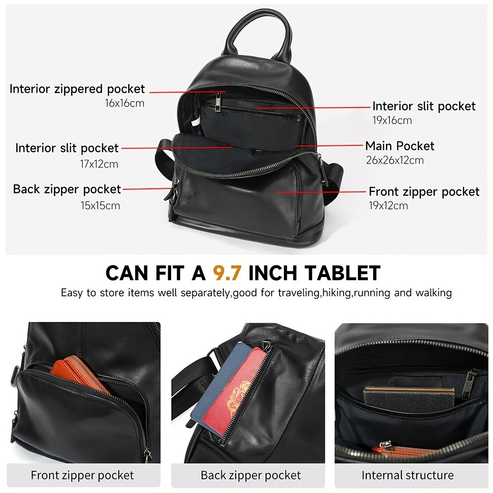 NIUCUNZH Womens Top-Grain Leather Backpack  Elegant, Durable, and Perfect for Daily Use and Travel