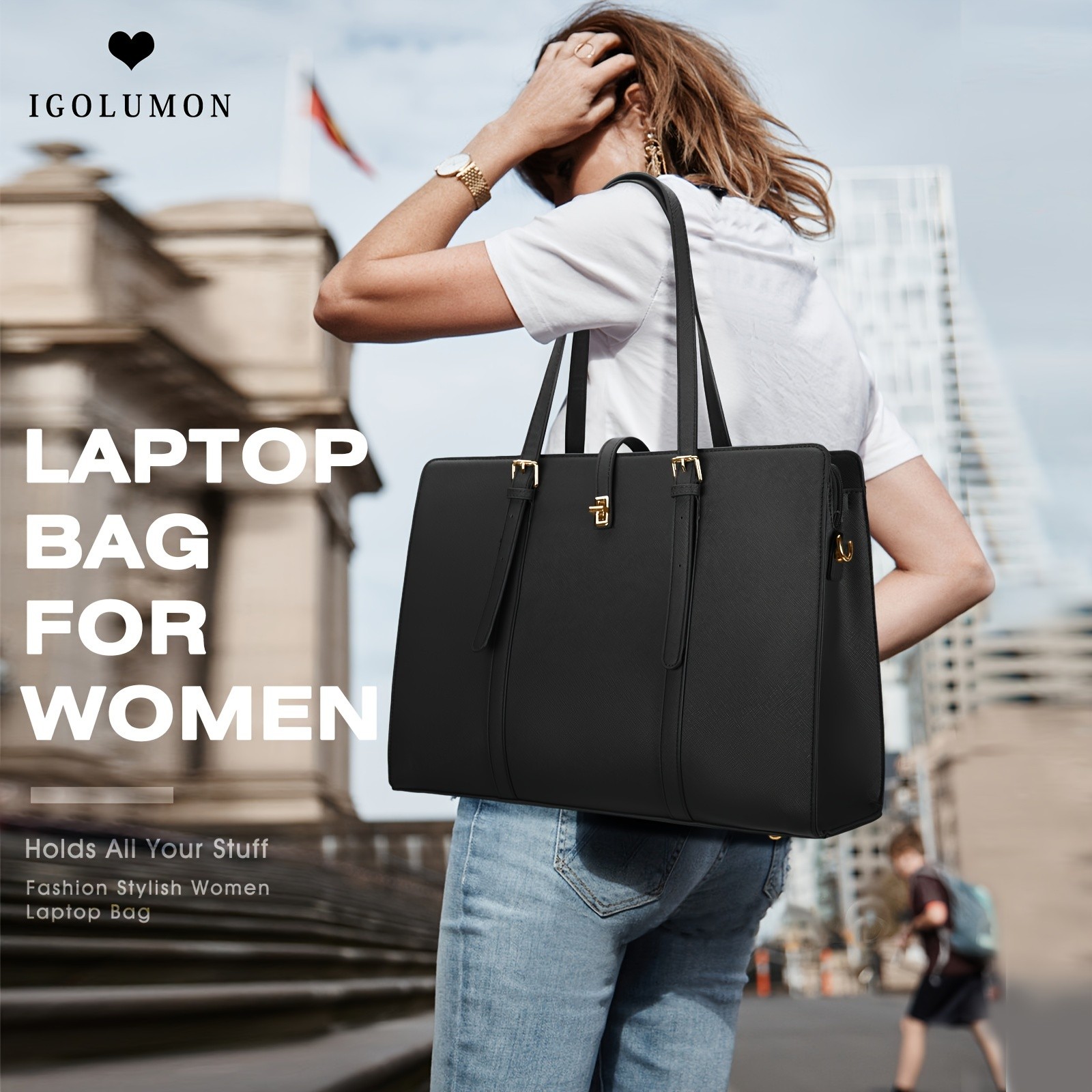IGOLUMON Laptop Bag for Women  Stylish, Professional, and Perfect for Work and Business