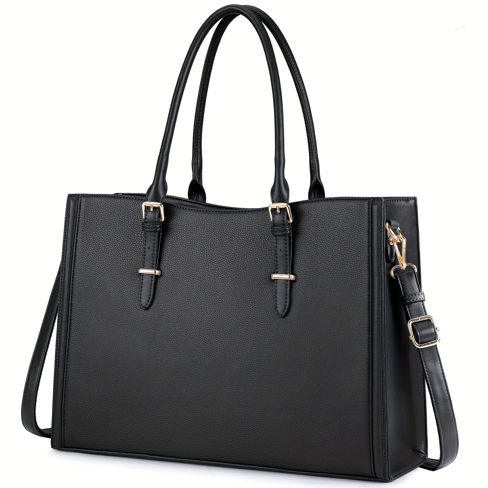 IGOLUMON Womens PU Leather Laptop Tote Spacious, Elegant, and Perfect for Work, School, and Travel