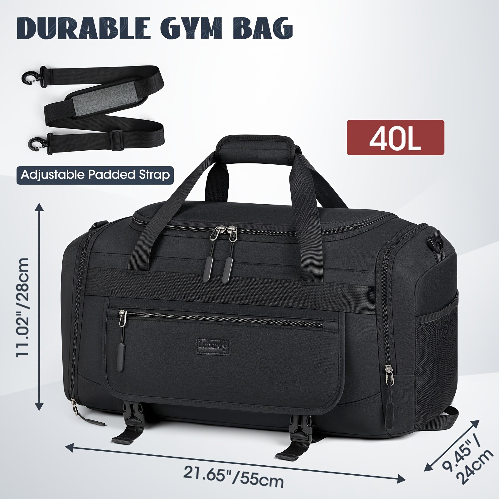 IGOLUMON Mens 40L-55L Fitness Bag Spacious, Durable, and Perfect for Gym, Travel, and Sports Enthusiasts