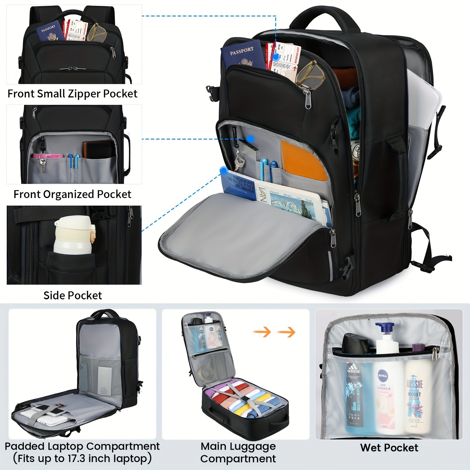 IGOLUMON 40L Travel Backpack  Lightweight, Durable, and Perfect for Business and Weekend Getaways