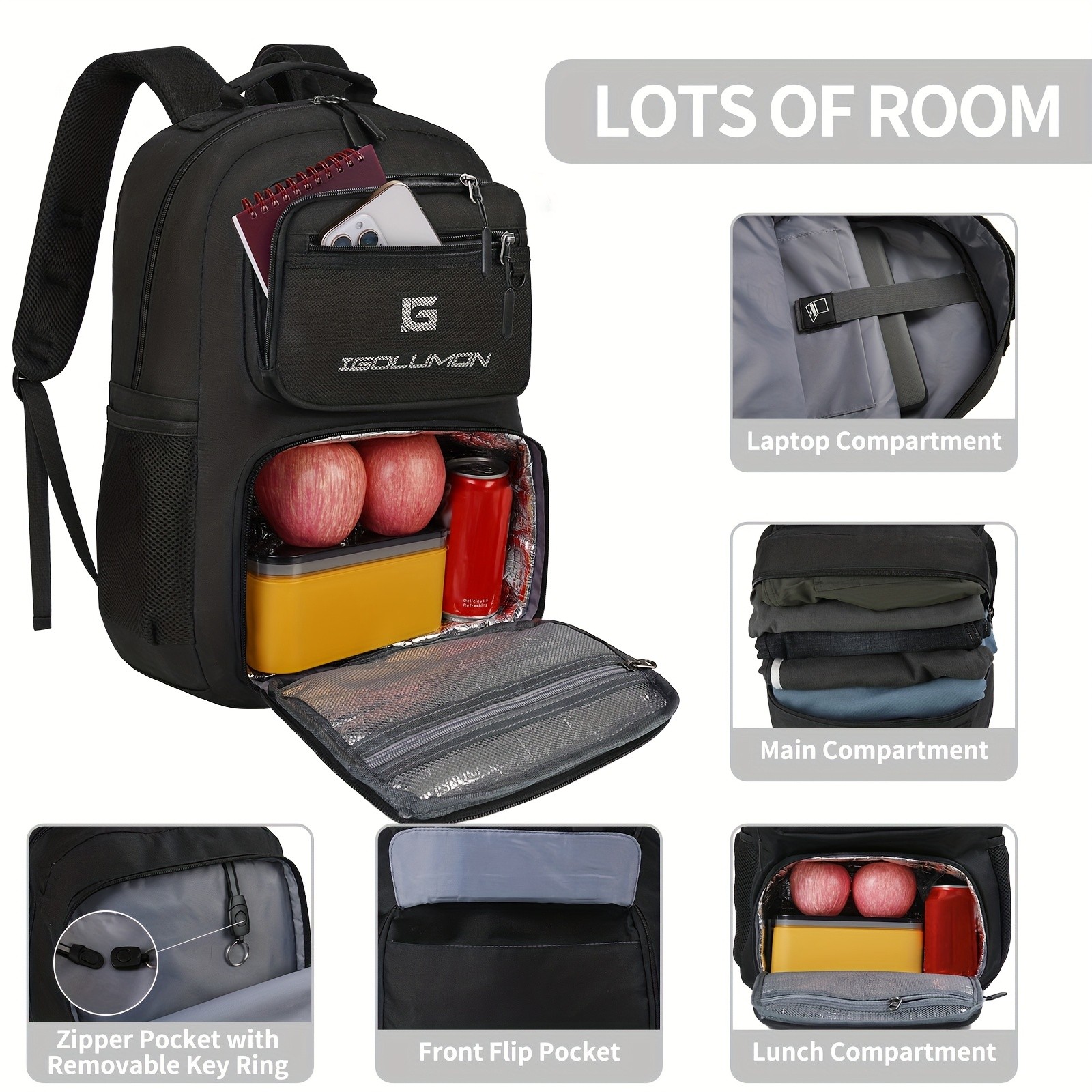 IGOLUMON Laptop Backpack 39.62 cm  Stylish, Functional, and Perfect for Work, College, and Travel