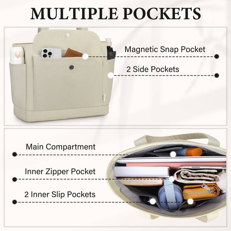 IGOLUMON Womens Lightweight Corduroy Tote Bag  Stylish, Durable, and Perfect for Everyday Use