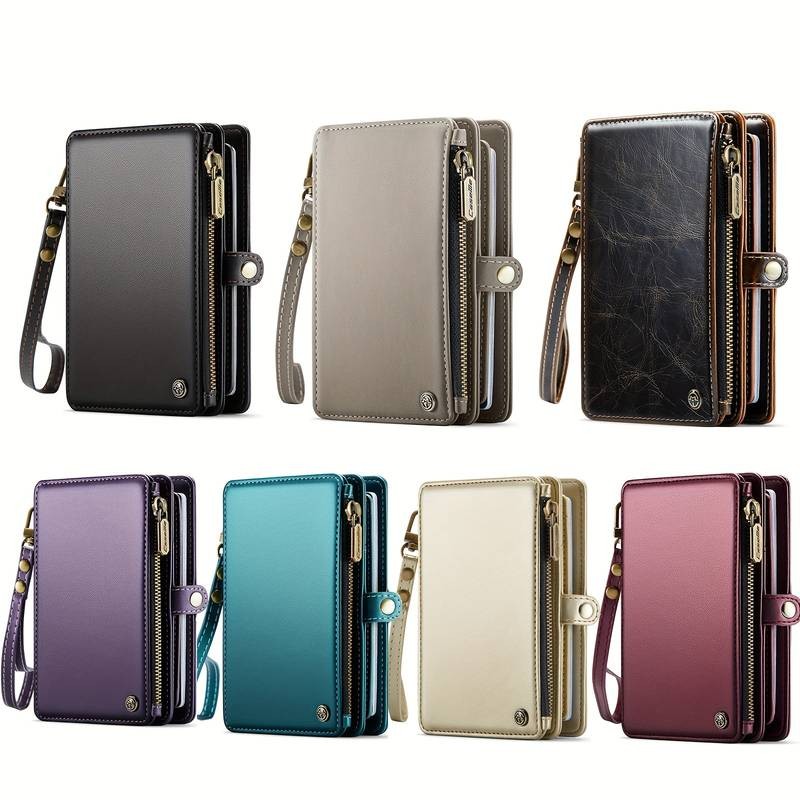 CaseMe Passport Holder with Zipper RFID Blocking Travel Wallet with 11 Card Slots and Multiple Cash Compartments