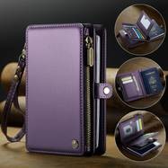CaseMe Passport Holder with Zipper RFID Blocking Travel Wallet with 11 Card Slots and Multiple Cash Compartments
