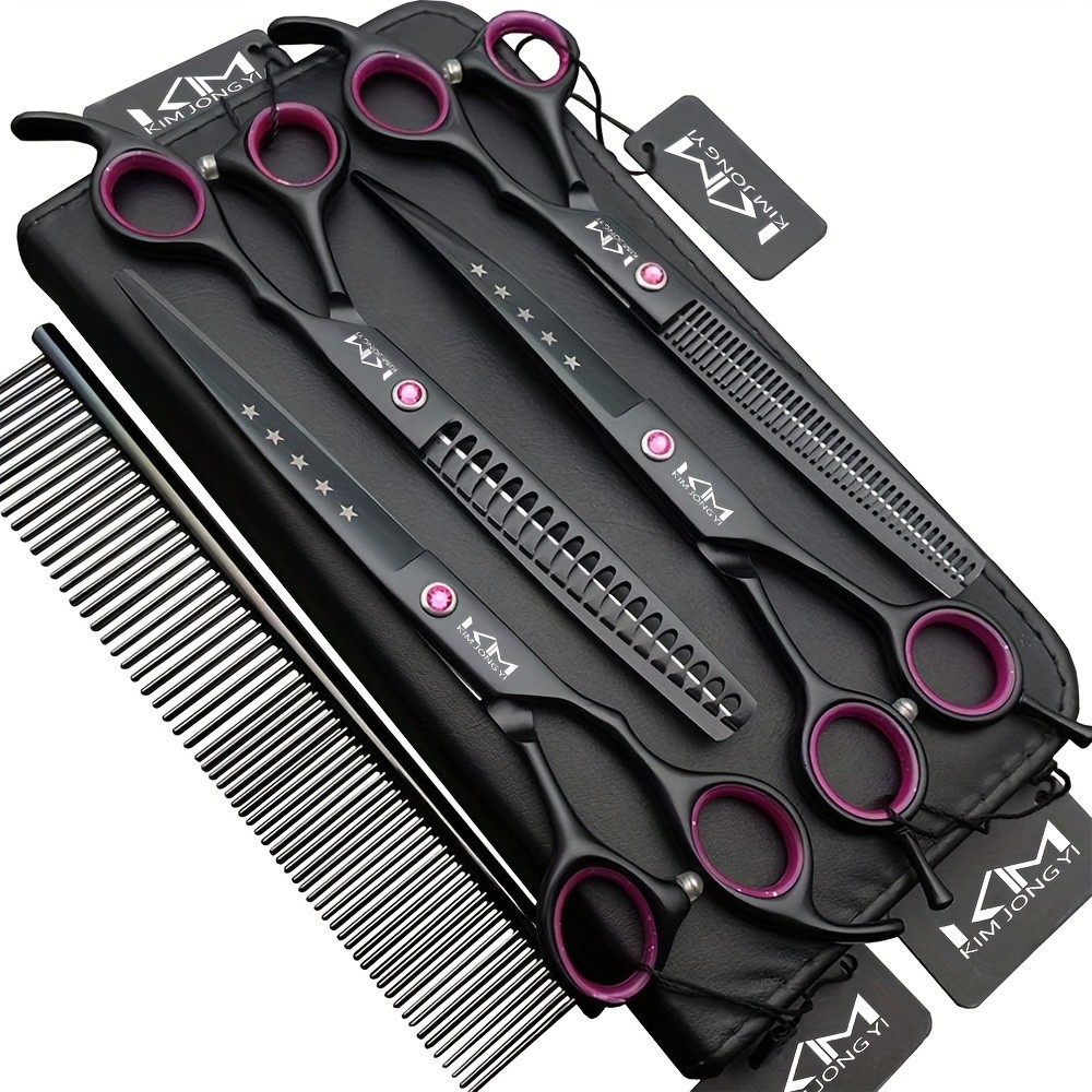 TINMARDA 4-in-1 Professional Dog Grooming Scissors Set with Comb