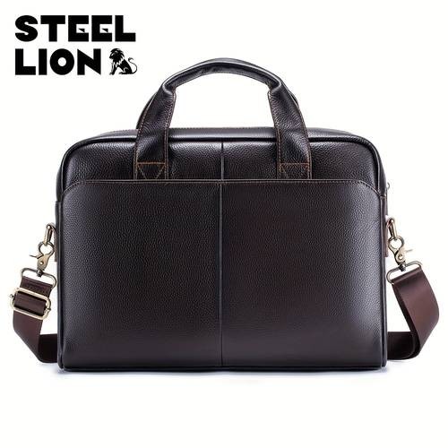 Mens Genuine Leather Laptop Briefcase Lightweight, Stylish Business Computer Bag with Tablet/Notebook Pocket