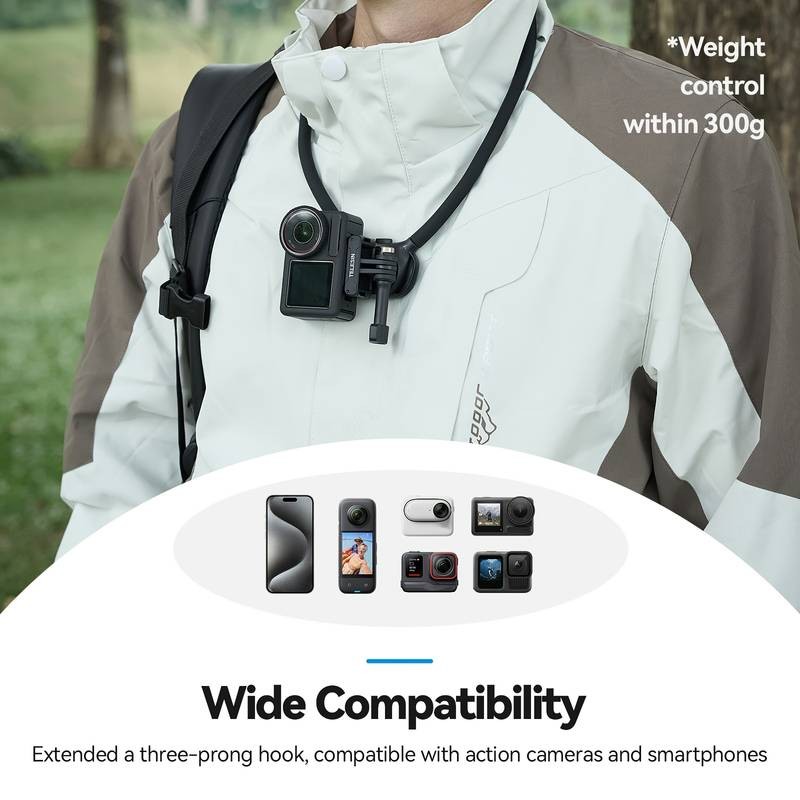 TELESIN Halter Se 2.0 with Air Cushion  Adjustable Chest Strap Mount for Hands-Free POV Vlogging and Video Recording