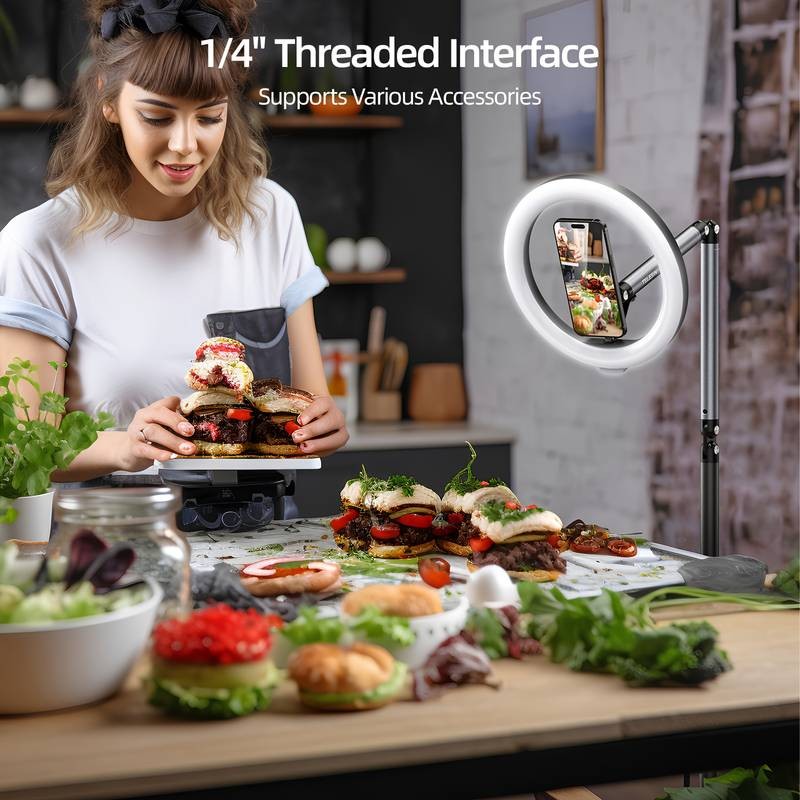 TELESIN Floor-Standing Magnetic Phone Bracket 360 Rotating Adjustable Stand for Vlogs, Video Calls, and Live Streaming