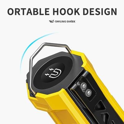 SMILING SHARK GZ5106 Super Bright LED Flashlight 7 Lighting Modes, Rechargeable Work Lamp with USB Charging Cable