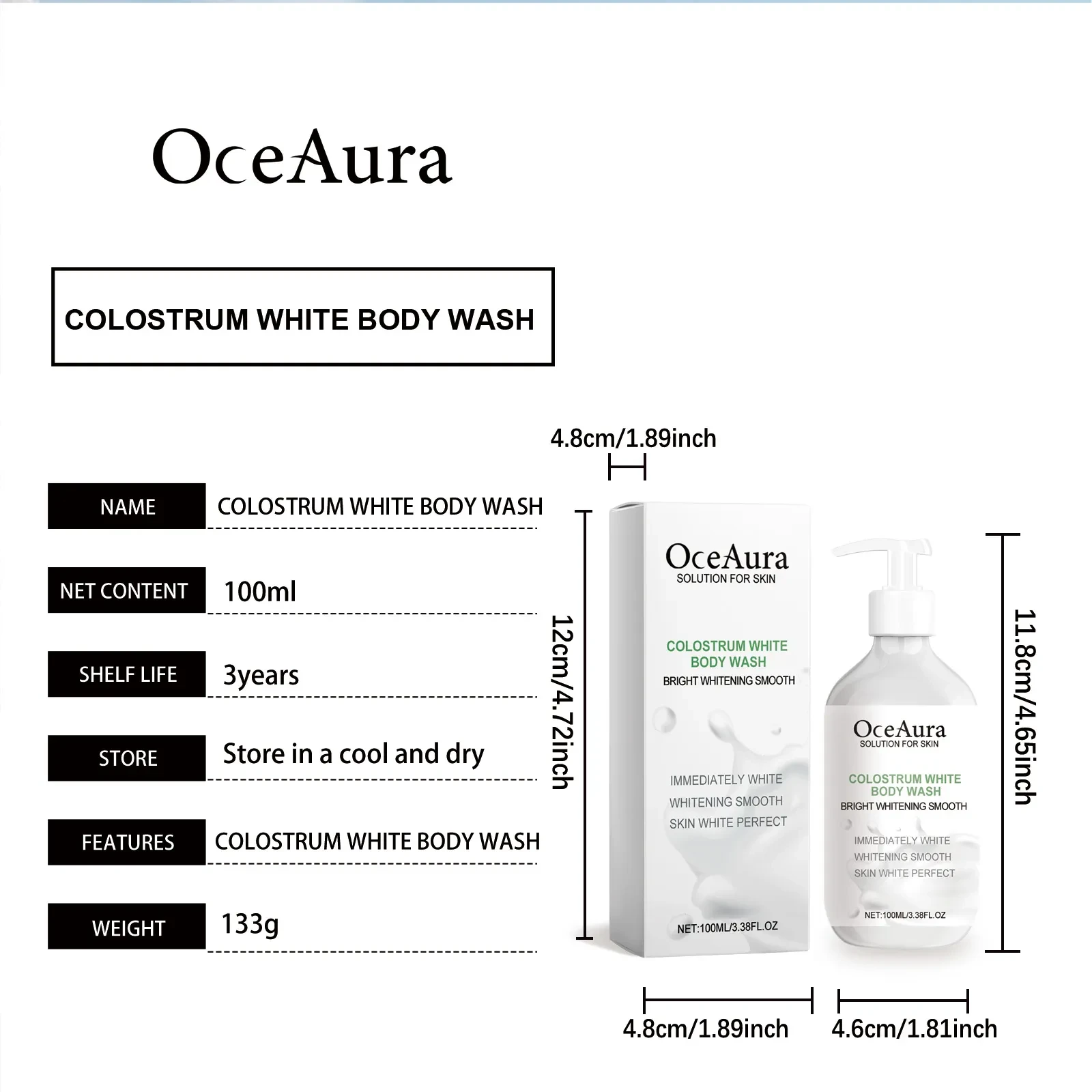 OceAura Colostrum White Body Wash