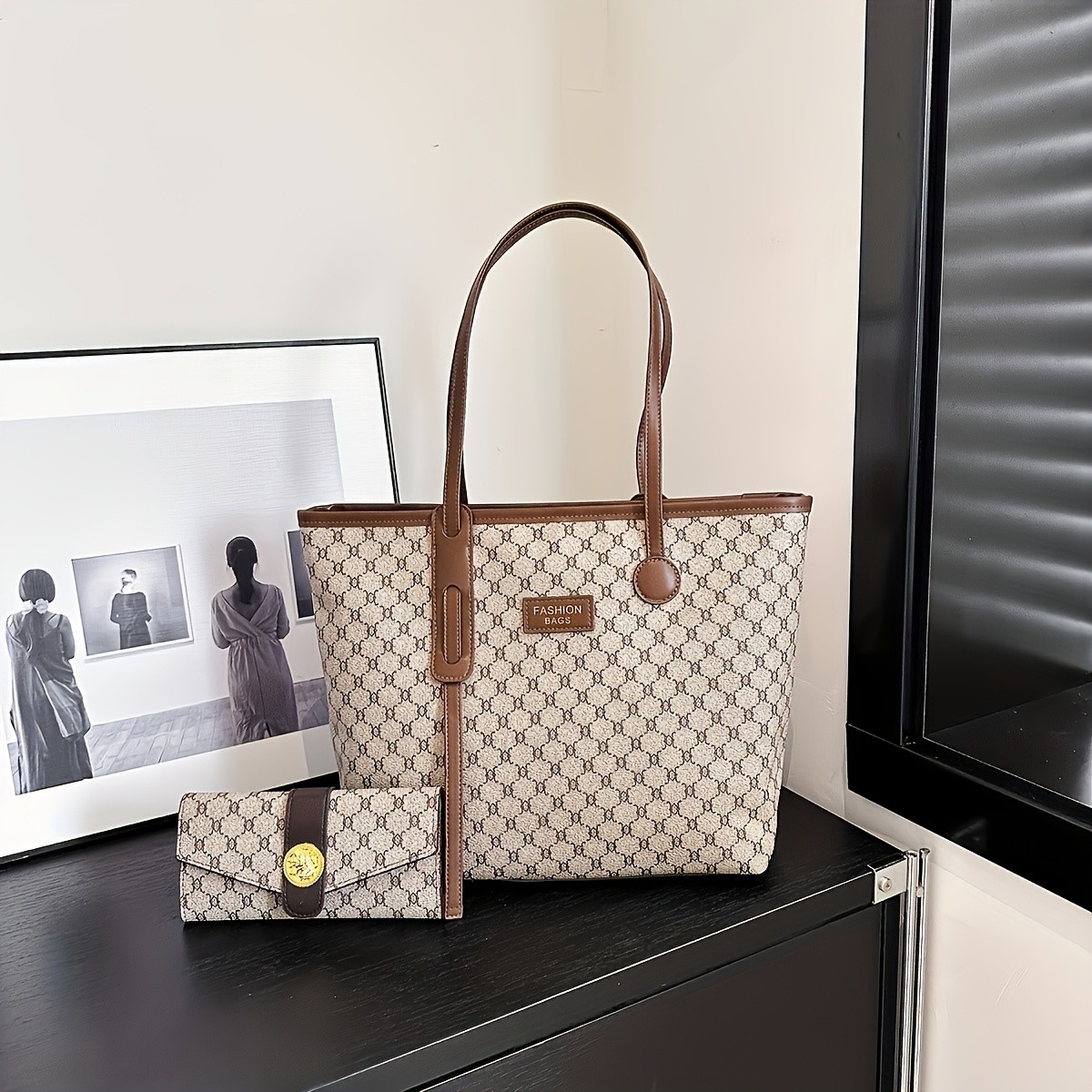 LABOONOO Womens 2-in-1 Large Tote & Wallet Bag