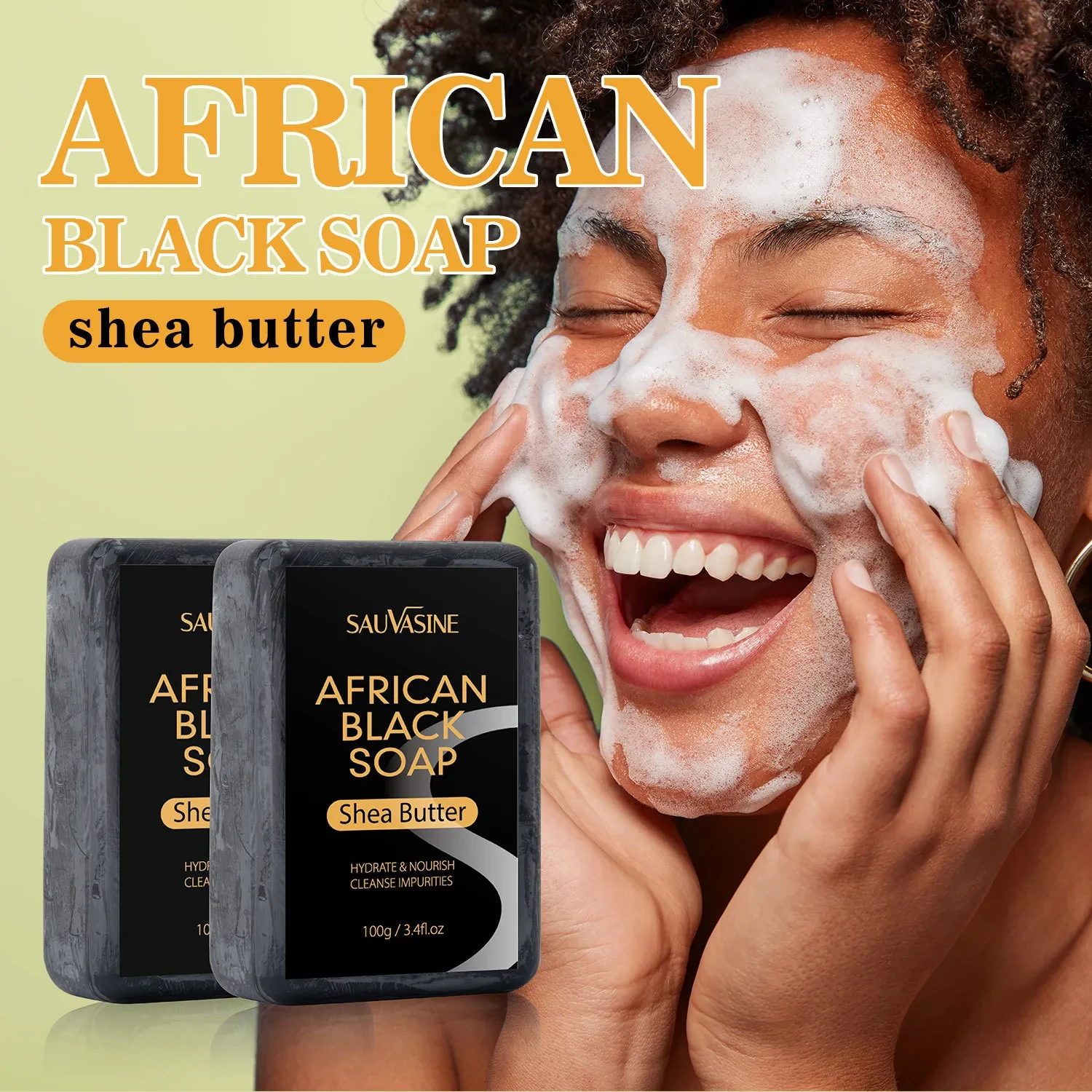 Sauvasine African Black Soap with Shea Butter