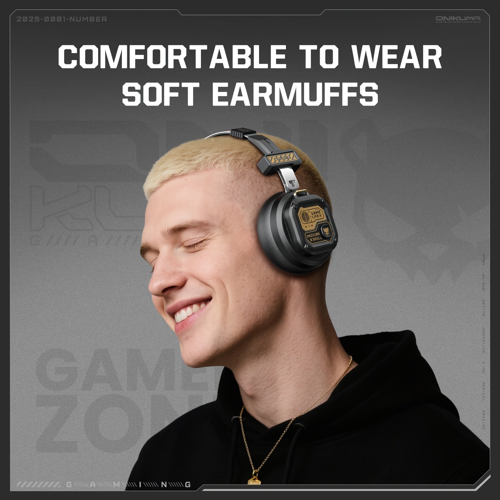 ONIKUMA Wireless Retro Headphones  50+ Hours Playback, Stylish 80's/90's Design with Noise-Canceling Feature