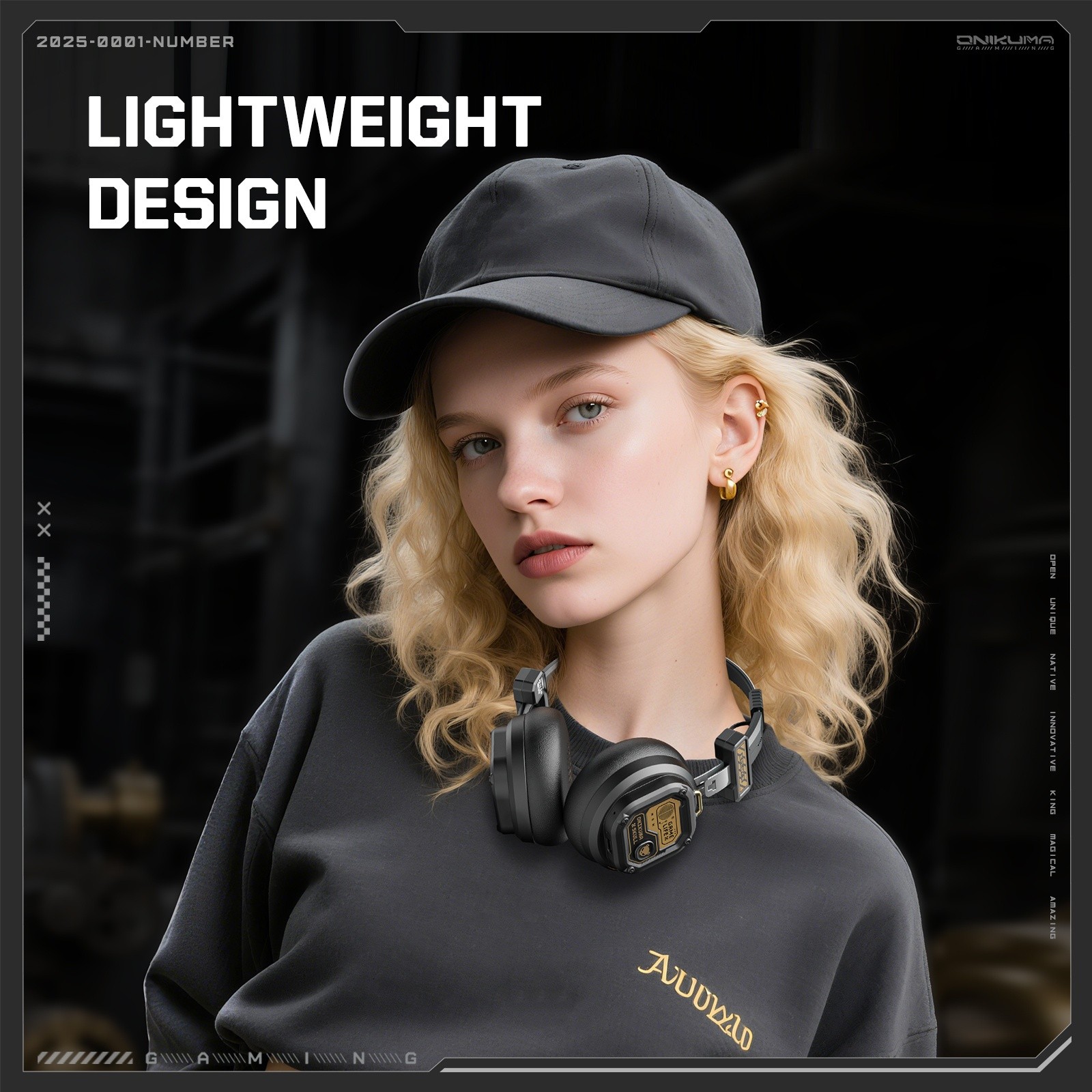 ONIKUMA Portable Foldable Wireless Headphones Smart Noise Cancellation, Dual-Mode Connectivity, Stylish Design