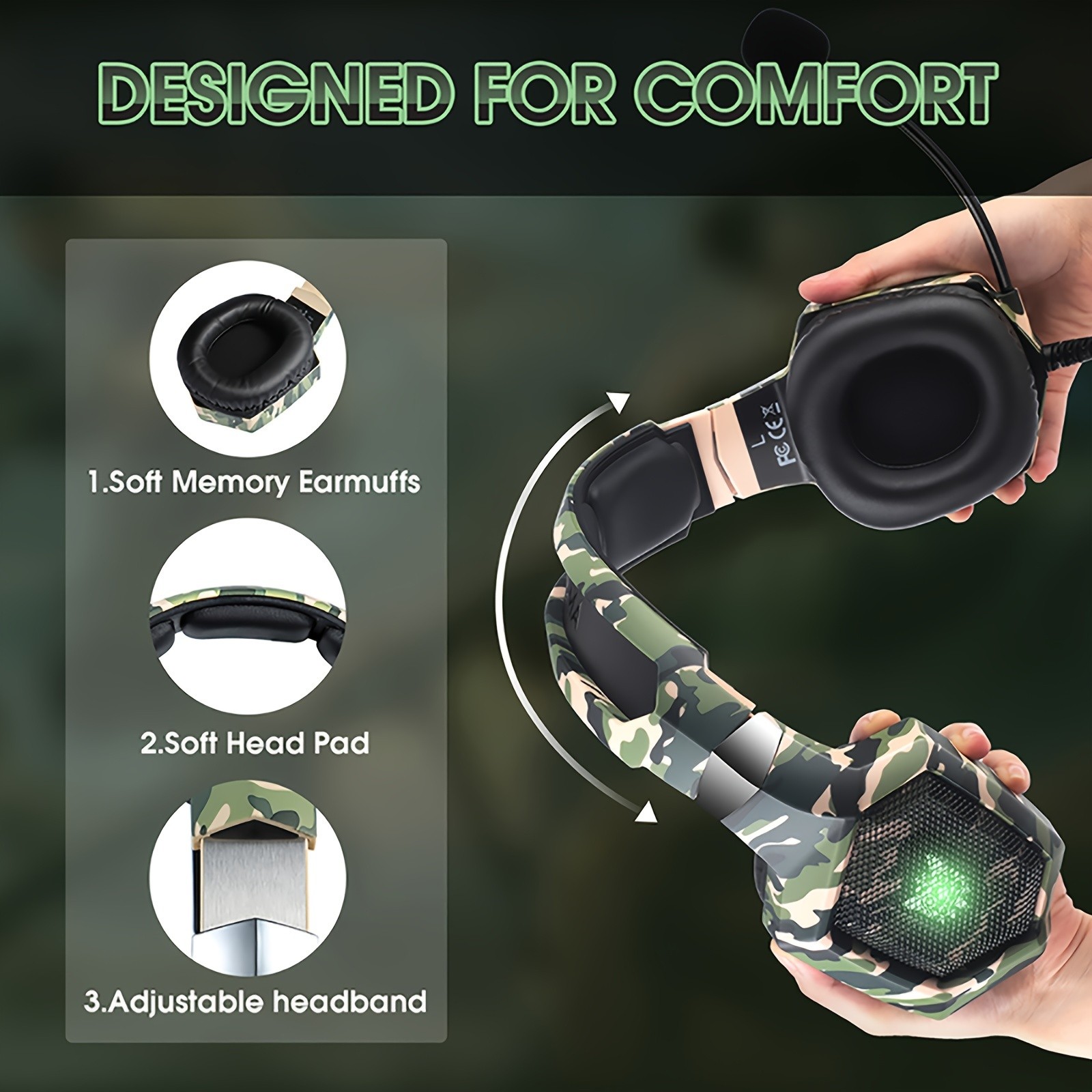 ONIKUMA Wired Gaming Headset High-Definition Microphone, RGB Lighting, Immersive Sound for PS4, PS5, and PC