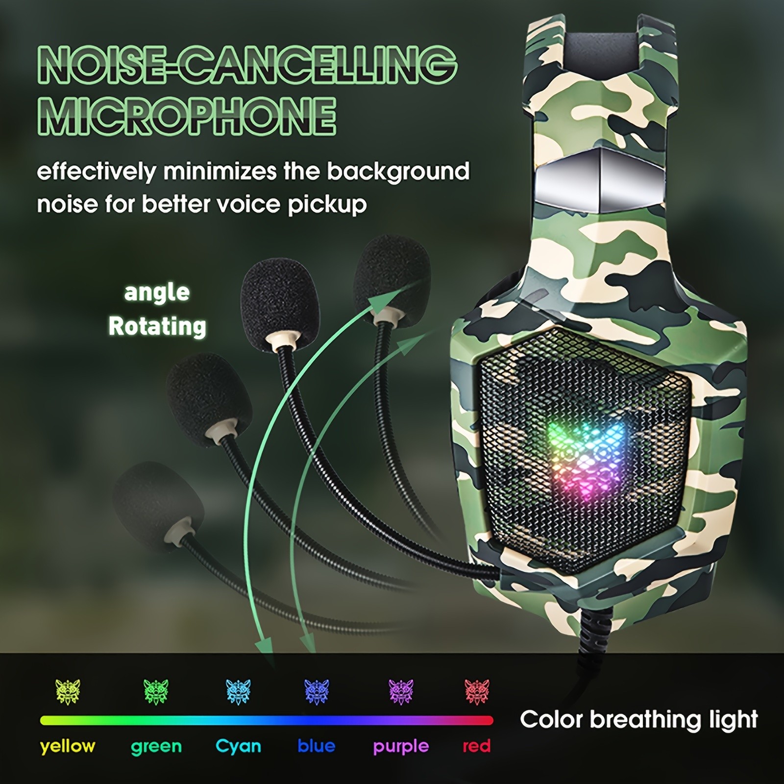 ONIKUMA Wired Gaming Headset High-Definition Microphone, RGB Lighting, Immersive Sound for PS4, PS5, and PC