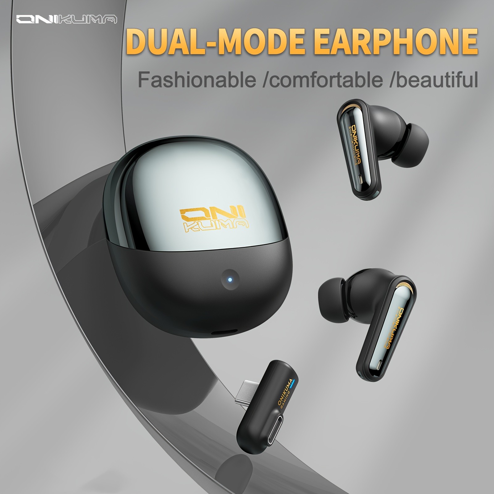 ONIKUMA Next Generation Wireless Earbuds  Dual-Connection, ANC & ENC Noise Cancellation, Bass Stereo Sound
