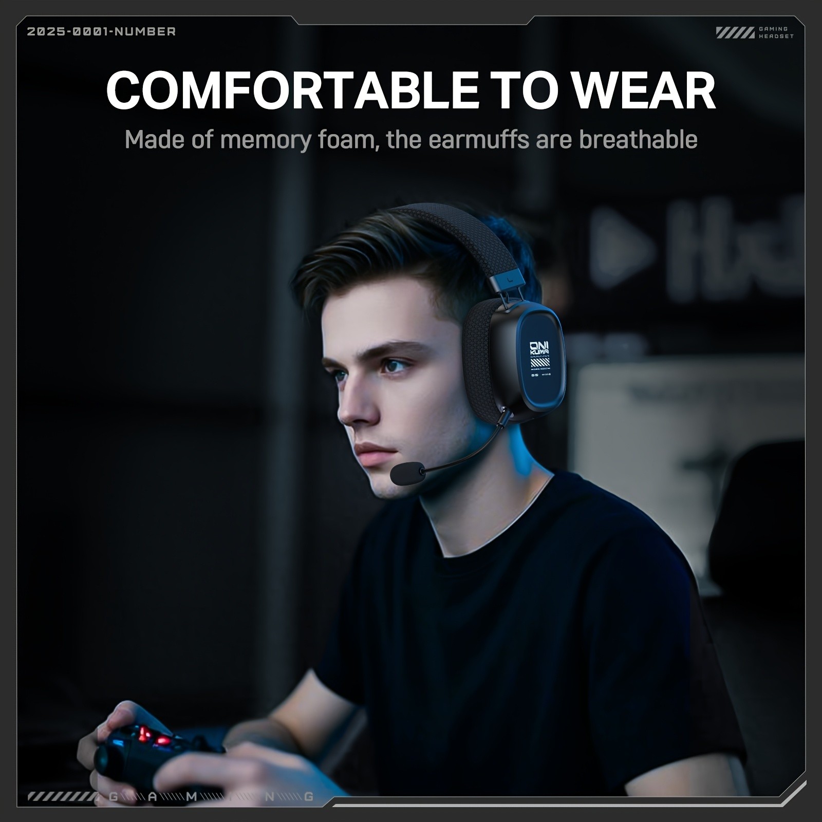 ONIKUMA Gaming Headset  7.1 Surround Sound, Triple-Mode Connectivity, Ultra-Low Latency