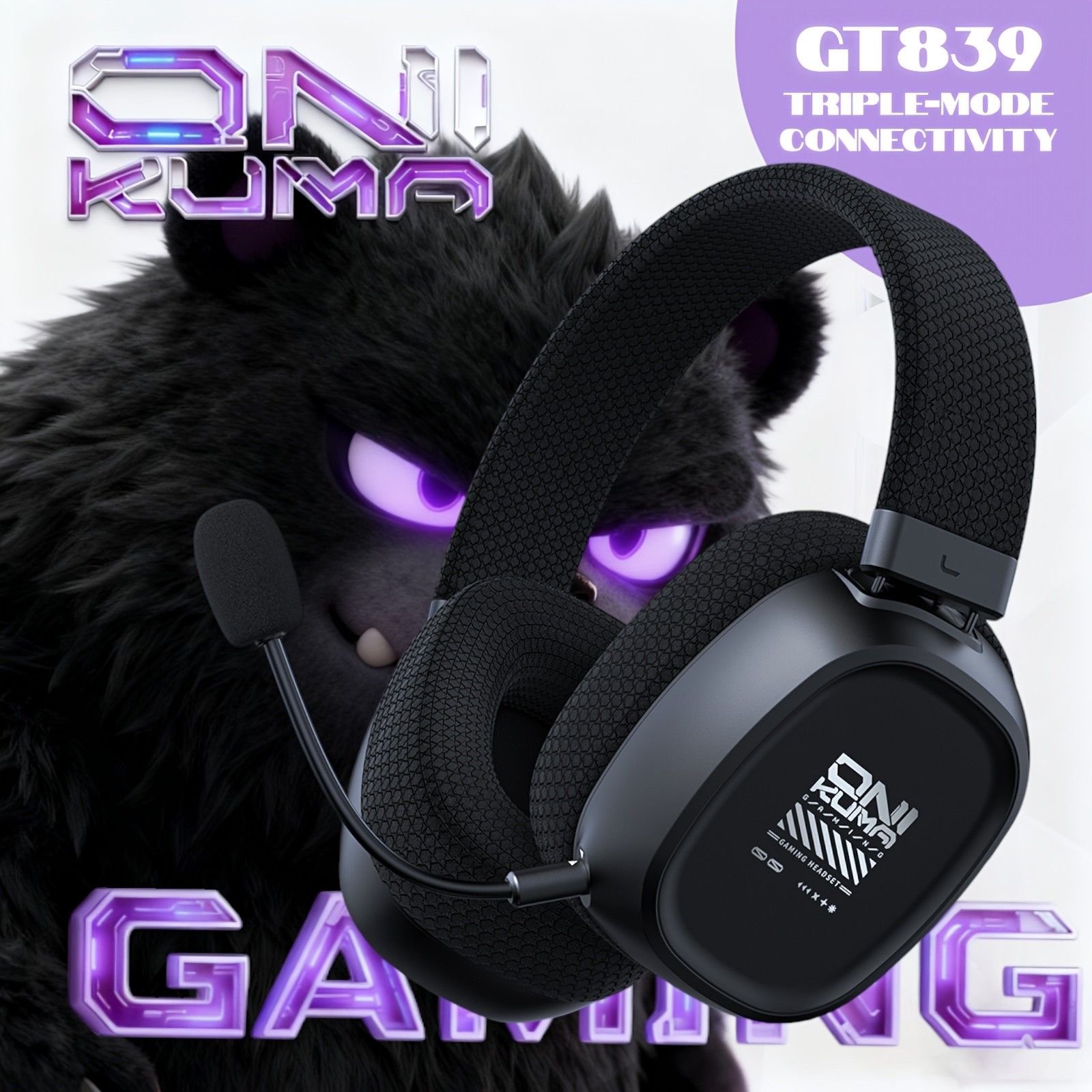 ONIKUMA Gaming Headset  7.1 Surround Sound, Triple-Mode Connectivity, Ultra-Low Latency