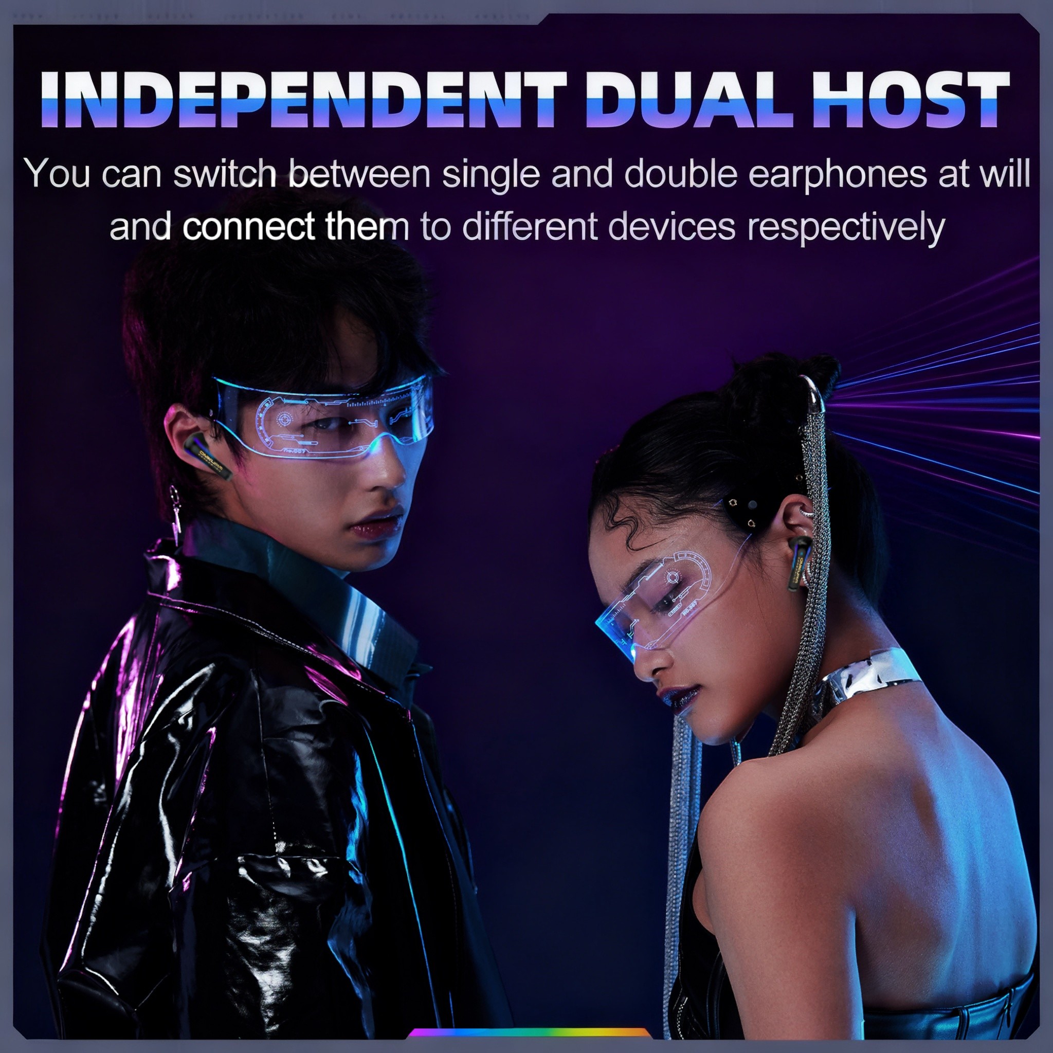 ONIKUMA Wireless Gaming Headset Ultra-Low Latency, Precision 3D Sound, Enhanced Bass, LED Lighting