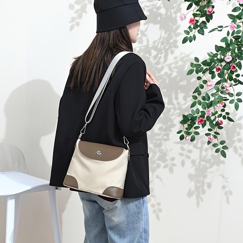 OGEHUAFEE Womens Lightweight Nylon Messenger Bag  Casual Shoulder Bag with Adjustable Strap, Multiple Compartments for Travel & Shopping