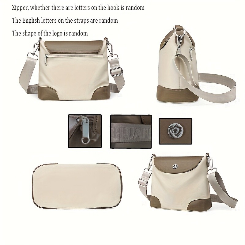 OGEHUAFEE Womens Lightweight Nylon Messenger Bag  Casual Shoulder Bag with Adjustable Strap, Multiple Compartments for Travel & Shopping