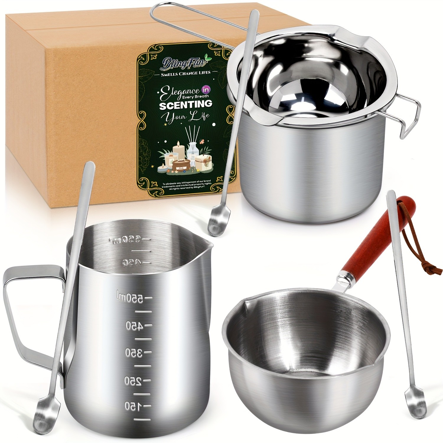 BlingFun Stainless Steel Melting Wax Pots