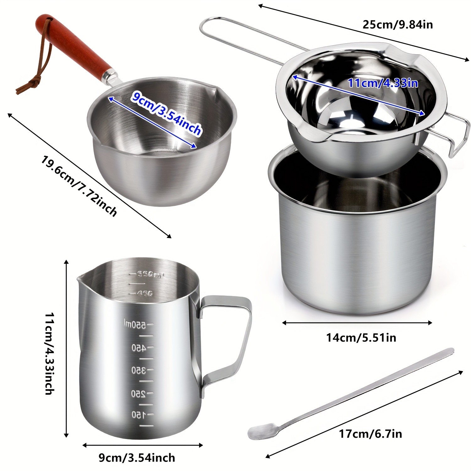 BlingFun Stainless Steel Melting Wax Pots