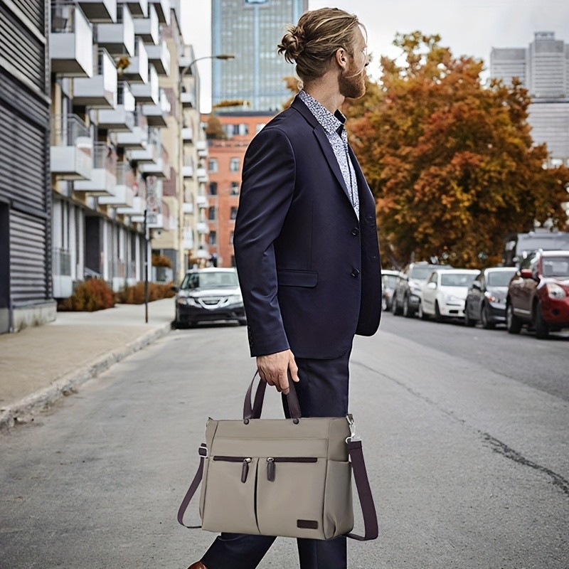 OGEHUAFEE Lightweight Nylon Laptop Bag for Men & Women Adjustable Shoulder Strap, Multiple Pockets, Ideal for Travel & Daily Use