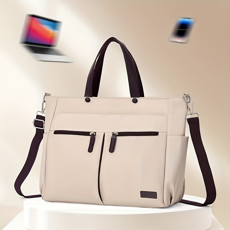 OGEHUAFEE Lightweight Nylon Laptop Bag for Men & Women Adjustable Shoulder Strap, Multiple Pockets, Ideal for Travel & Daily Use