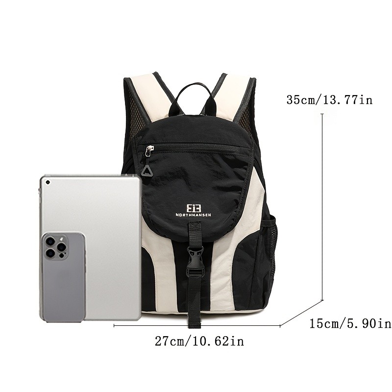 OGEHUAFEE Womens Lightweight Foldable Backpack  Casual Color Block Design, Adjustable Straps, Ideal for Travel & Shopping