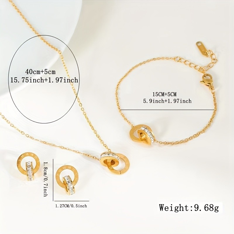 17 MILE Womens 3pcs Minimalist Interlocking Jewelry Set