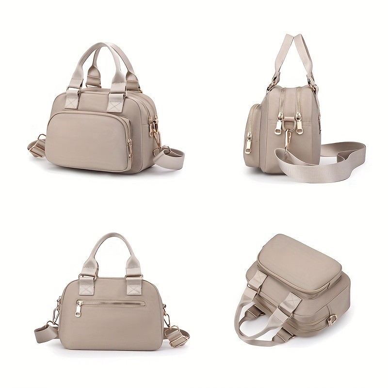 OGEHUAFEE Large Capacity Nylon Bag  Lightweight Travel Shoulder & Handbag with Removable Strap, Zipper Closure, Adjustable Straps, Casual Style