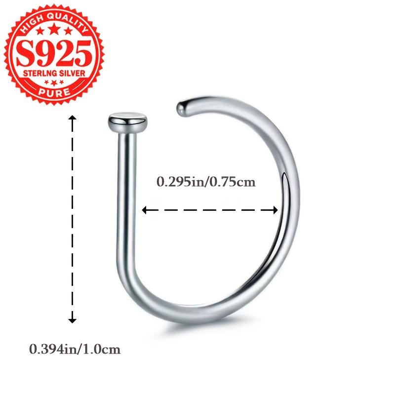 SOL COLL S925 Silver Womens Fashion Nose Ring