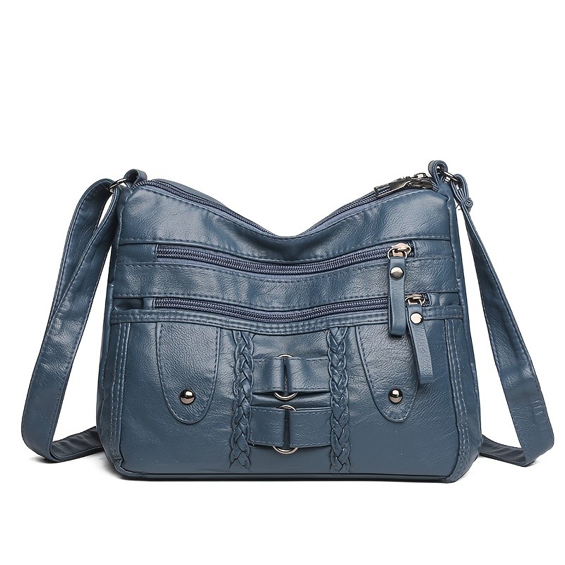 OGEHUAFEE PU Fashionable Womens Bag  Lightweight Crossbody & Shoulder Bag with Multi-Pockets, Double-Layer Main Bag