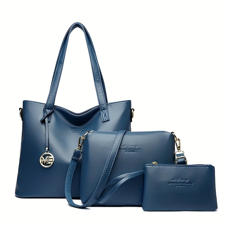 OGEHUAFEE High Quality Three-Piece Womens Handbag Set  Large Capacity PU Handbag, Ideal for Shopping, Parties, and Travel