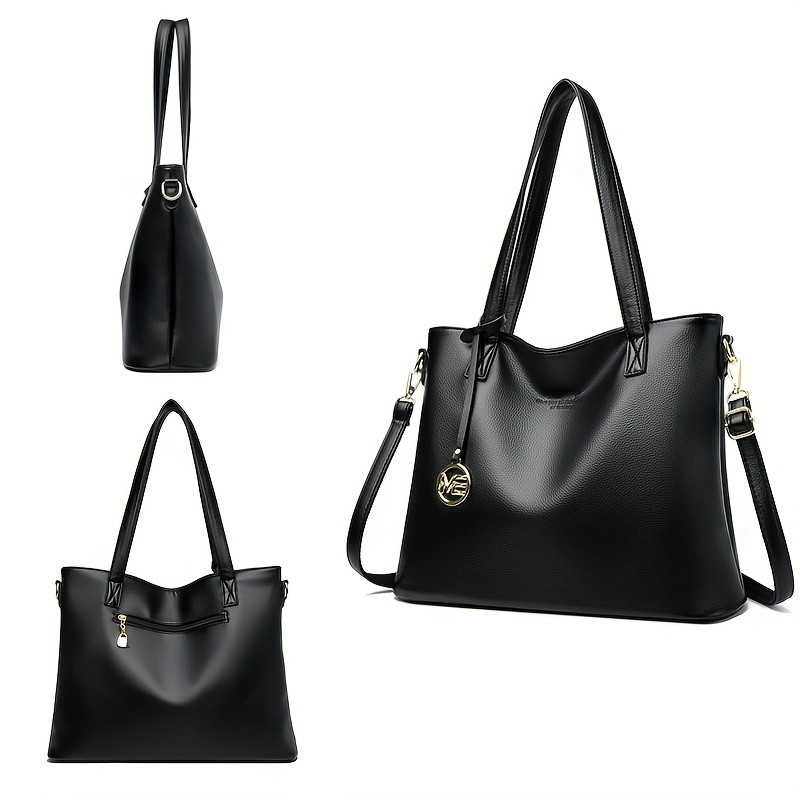 OGEHUAFEE High Quality Three-Piece Womens Handbag Set  Large Capacity PU Handbag, Ideal for Shopping, Parties, and Travel