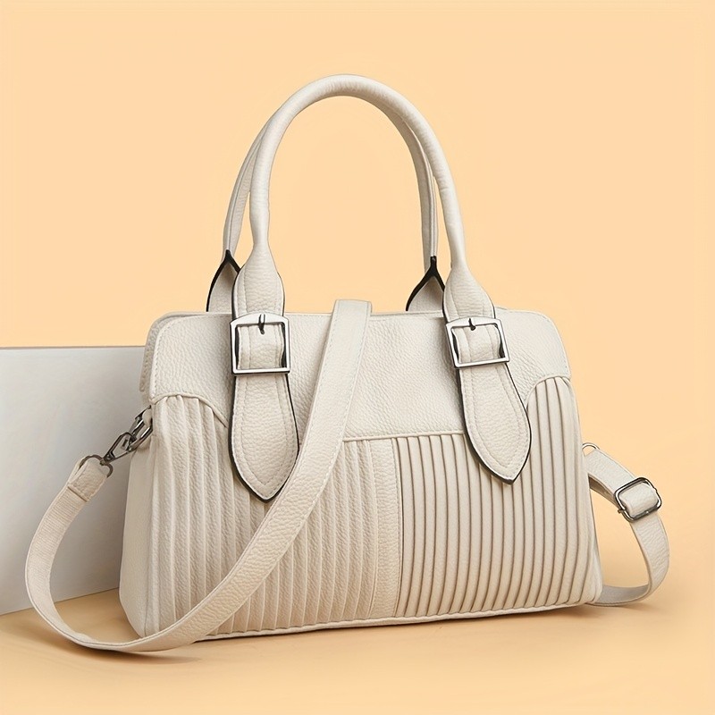 OGEHUAFEE Womens Large Capacity PU Handbag  Stylish Business Briefcase with Detachable Shoulder Strap