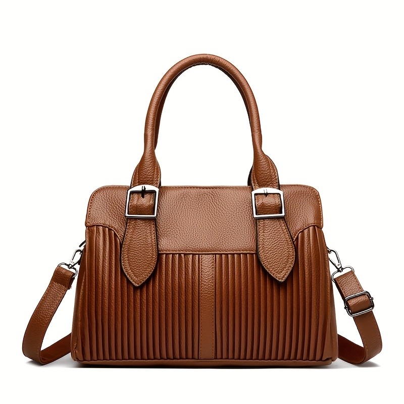 OGEHUAFEE Womens Large Capacity PU Handbag  Stylish Business Briefcase with Detachable Shoulder Strap