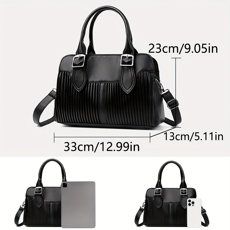 OGEHUAFEE Womens Large Capacity PU Handbag  Stylish Business Briefcase with Detachable Shoulder Strap