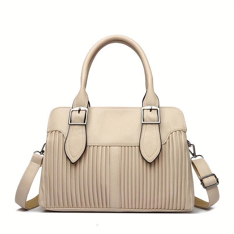 OGEHUAFEE Womens Large Capacity PU Handbag  Stylish Business Briefcase with Detachable Shoulder Strap